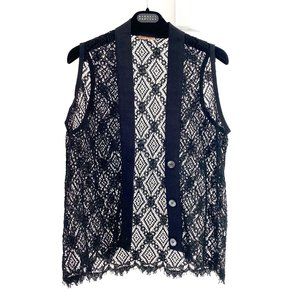 Romeo Gigli Vintage 1990's Rare Black Lace Vest